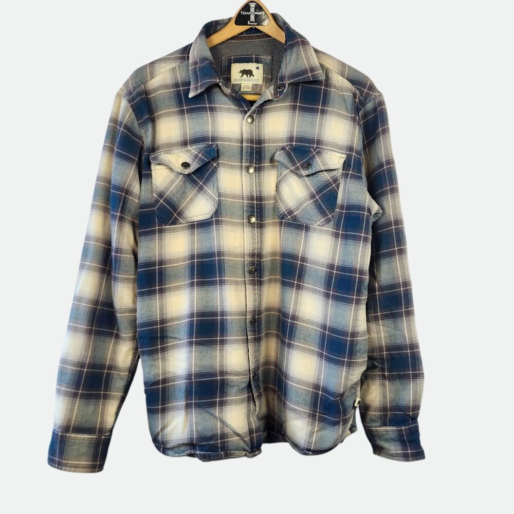 Dakota Grizzly Heavy Thick Flannel Shirt‎ Shacket Men's LARGE 100% Cotton Plaid